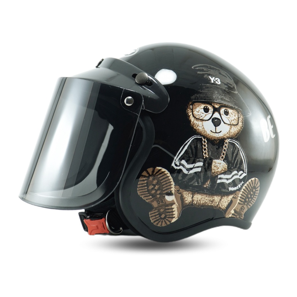 Helm Bogo Dewasa Motif BEAR Helm Retro Terbaru Lucu SNI