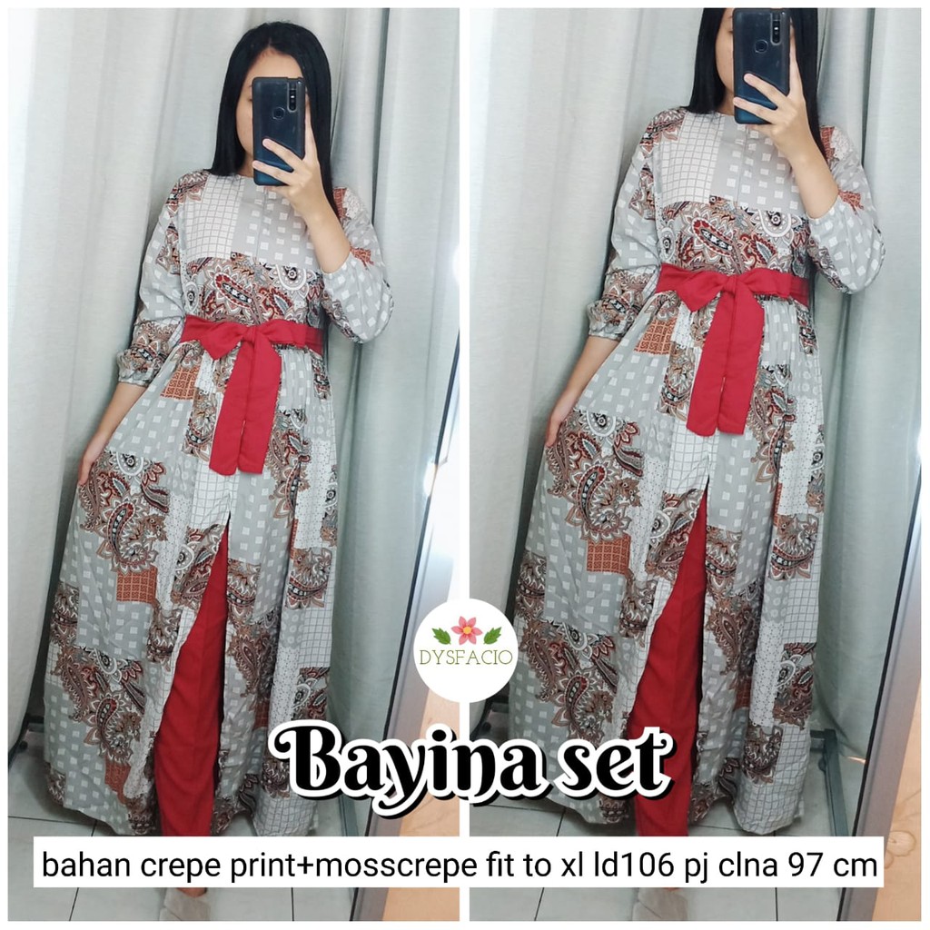 Bayina Set Celana / set celana wanita panjang / setelan celana wanita