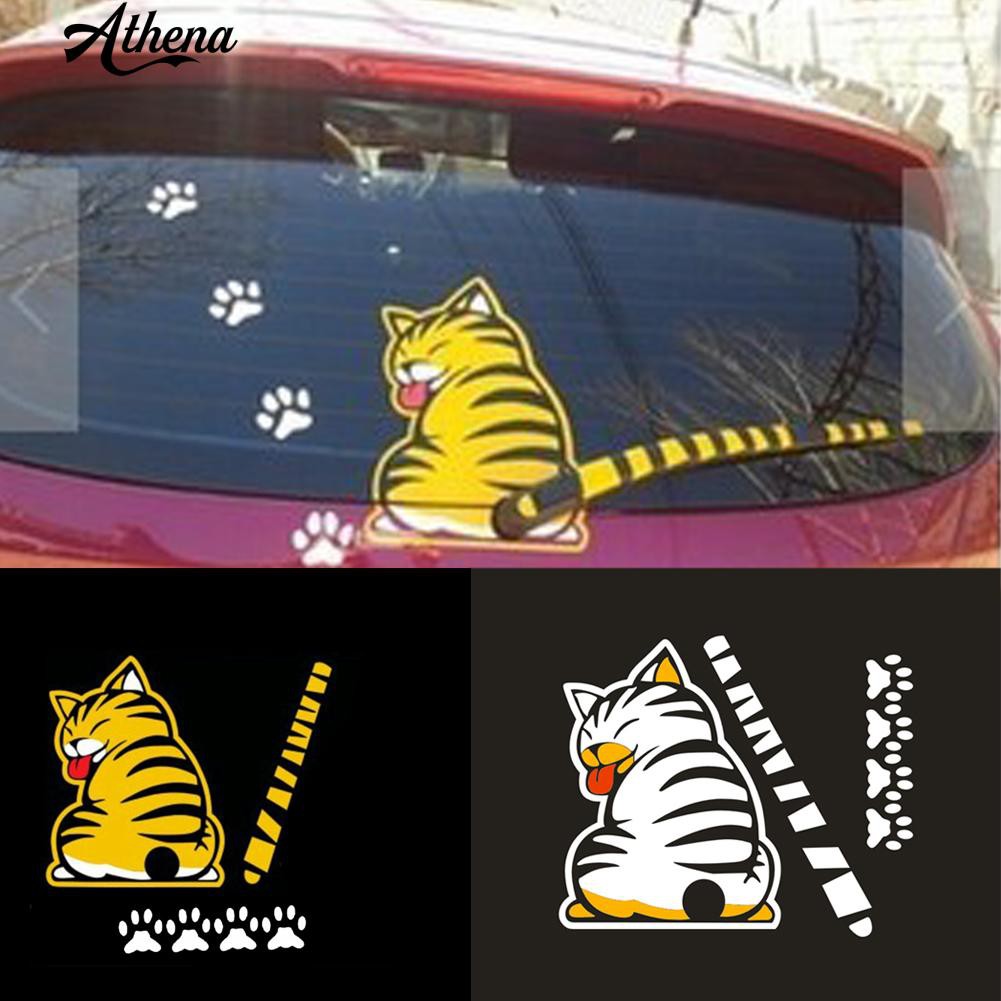 Bayar Di TempatKartun Kucing Bergerak Ekor Stiker Kendaraan Mobil Jendela Wiper Decals Dekorasi Shopee Indonesia