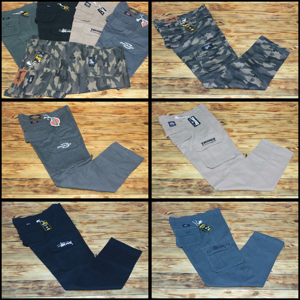 CELANA JOGER CARGO STRIP ABU MUDA JOGER CARGO PARKOUR SWEATPANTS BIKERS BLACKHAWK GUNUNG SIRWAL