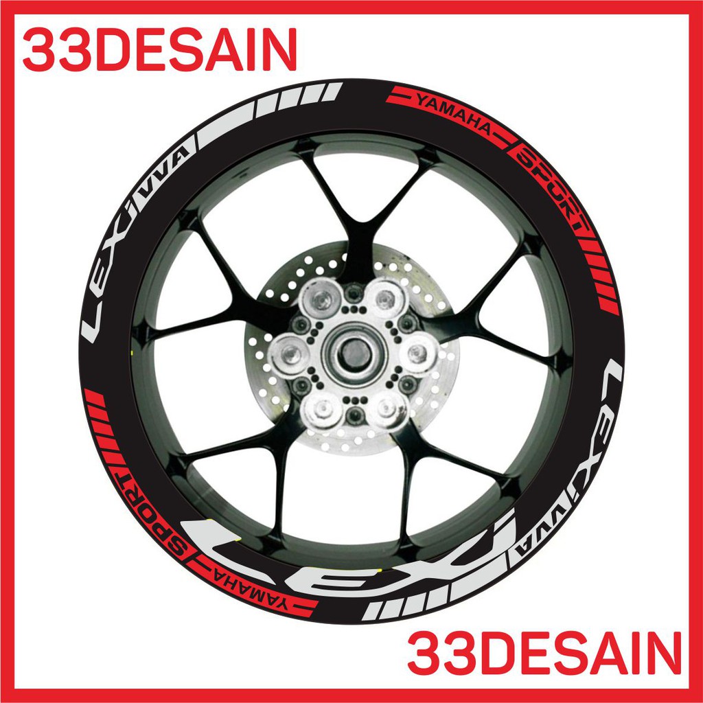 Aksesoris Motor Stiker Cutting Velg Yamaha Lexi Vva Merah Silver