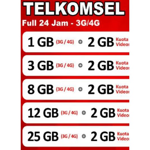 Paket Telkomsel Full 24 Jam 1 Bulan Shopee Indonesia