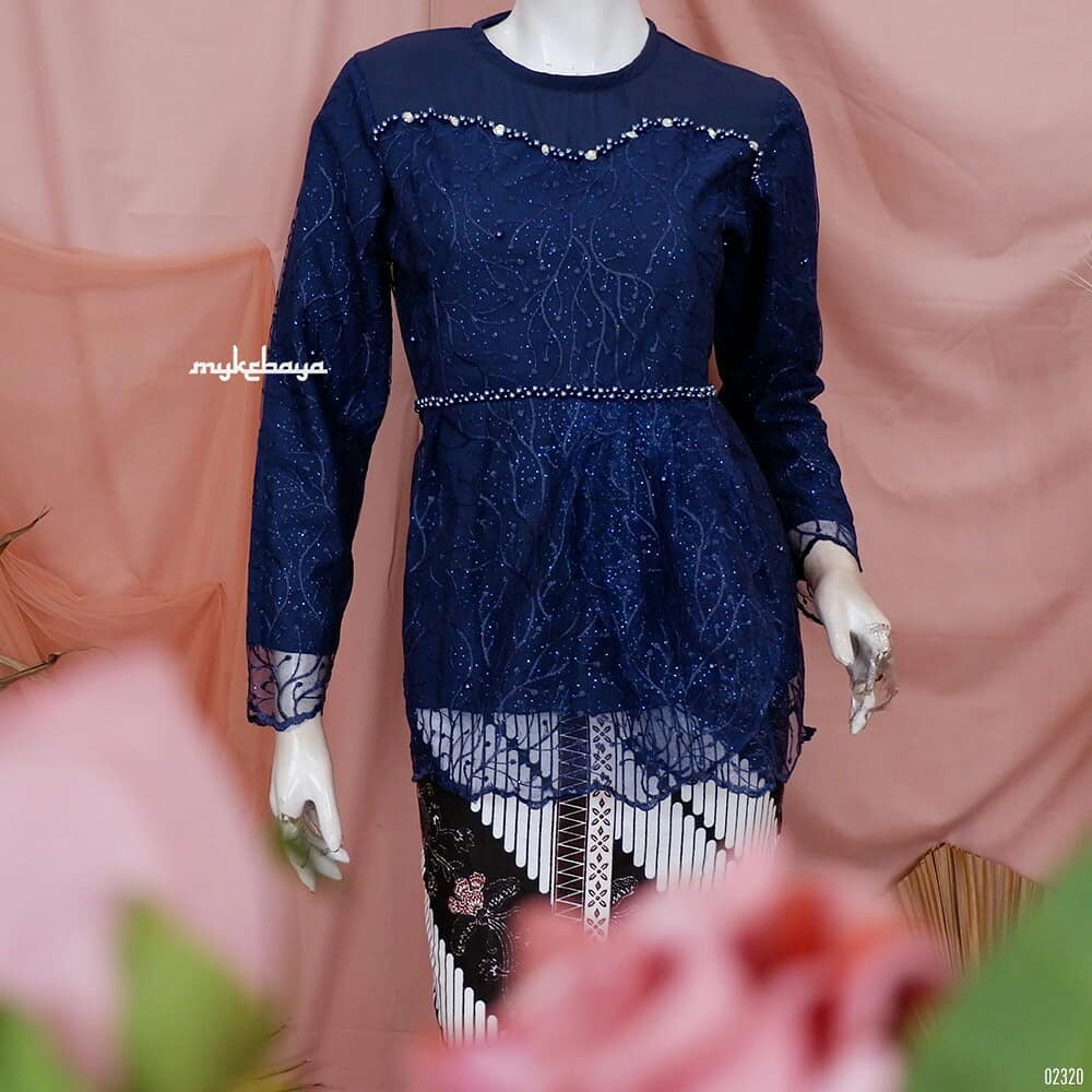 Kebaya Modern Set Tulle Pearly Furing Rok Span Belah Wisuda Lamaran Engagement Kondangan Bridesmaid