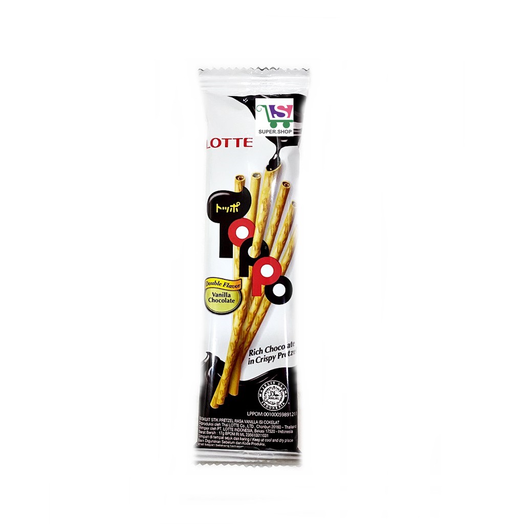 

Lotte TOPPO Biskuit Vanilla Chocolate Pretzel Stick SATUAN