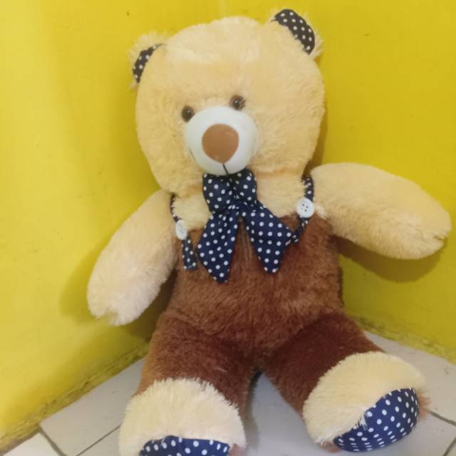 Teddy bear Jojon jumbo kepala crem baju coklat