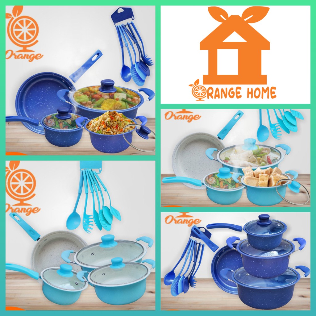 Panci Cookware Set 13 Pcspanci Teplon Tebal Anti Lengket