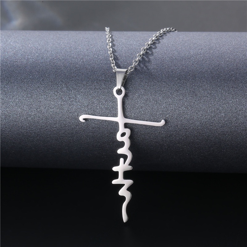 Baru Kata Jesus rak kalung in stainless steel Hip Hop gadis disko Christian Kata kalung