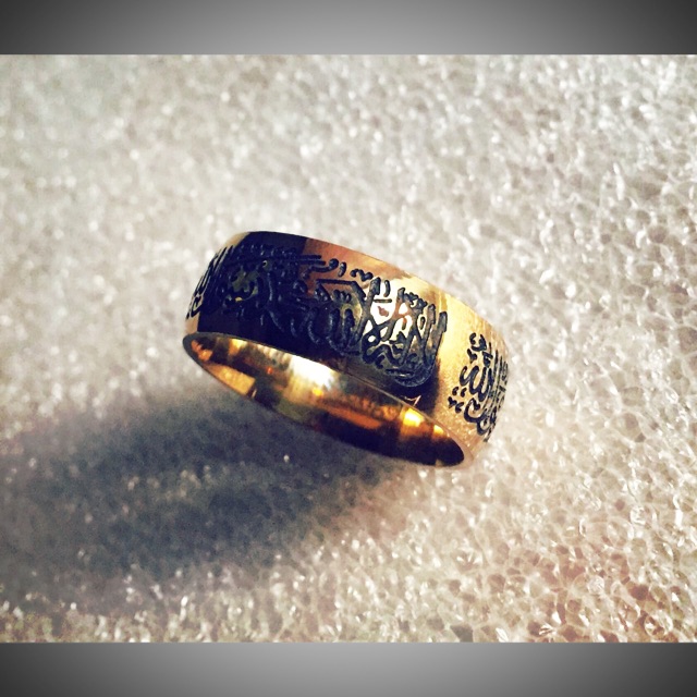 Cincin Gold Syahadat Ukir
