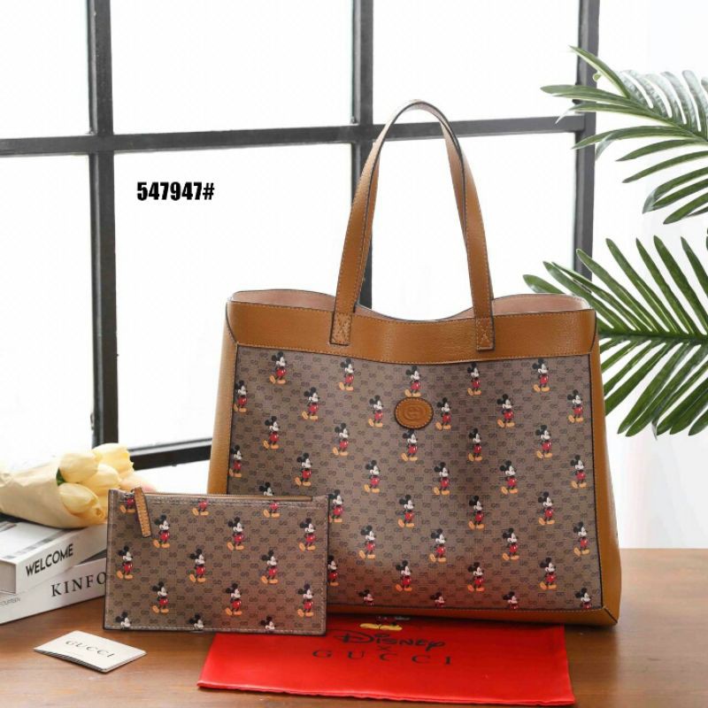 Tote Bag Premium Gucci GG Supreme with Mickey Mouse Print