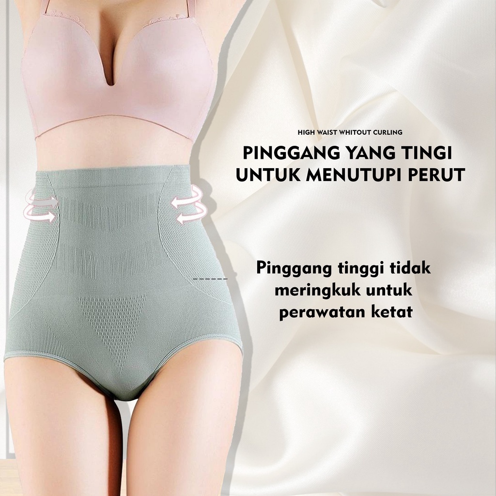 Celana Dalam Wanita Seamless High Waist Anti Bakteri Japanese Honeycomb Premium Import