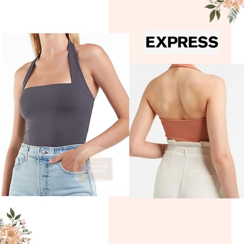 EXPRESS Halter Matte Body Contour Top YU01