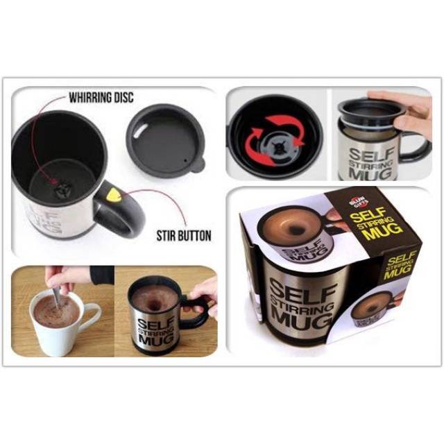 Automatic Self Stirring MuG steering Coffe Cup Gelas aduk otomatis