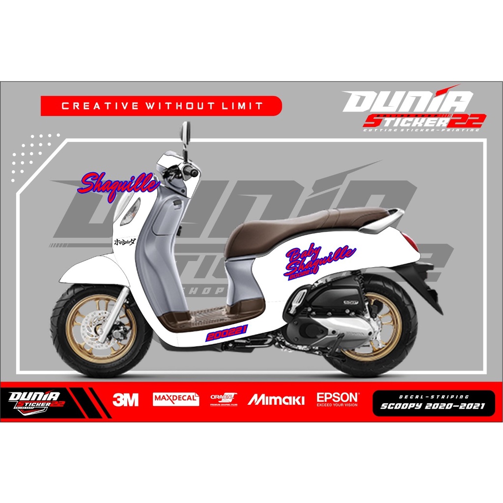 CUTTING STICKER SCOOPY CUSTOM NAMA / STICKER CUTTING CUSTOM NAMA UNTUK MOTOR SCOOPY FREE DESAIN