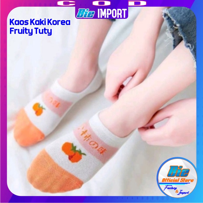 Kaos Kaki Korea Wanita Motif Buah Impor Best Seller