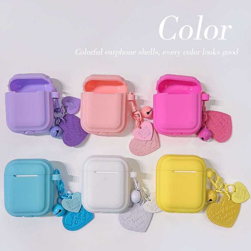 Casing Silikon Motif Hati Warna Permen Macaron Untuk Airpods 1 2 3 pro I13 pro Inpods 12 I12 I11 I9S I23