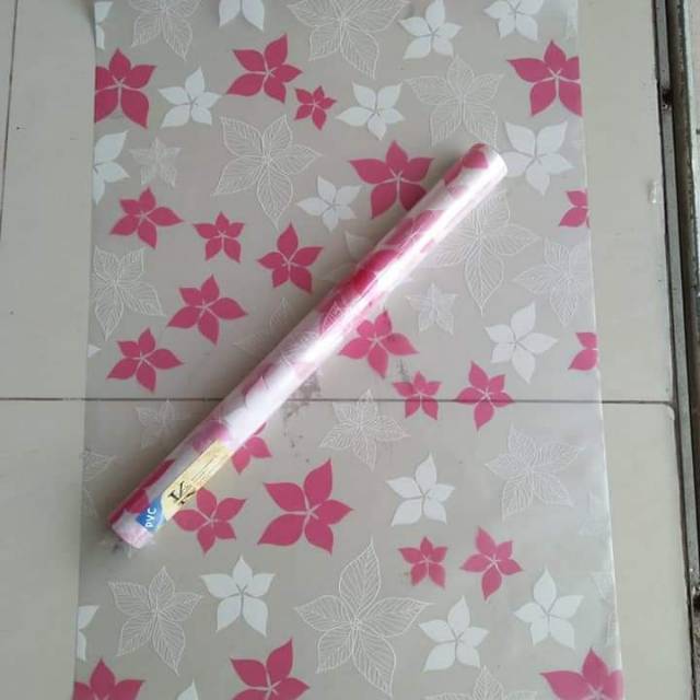  Wallpaper sticker kaca  motif bunga bintang 7M x 45 