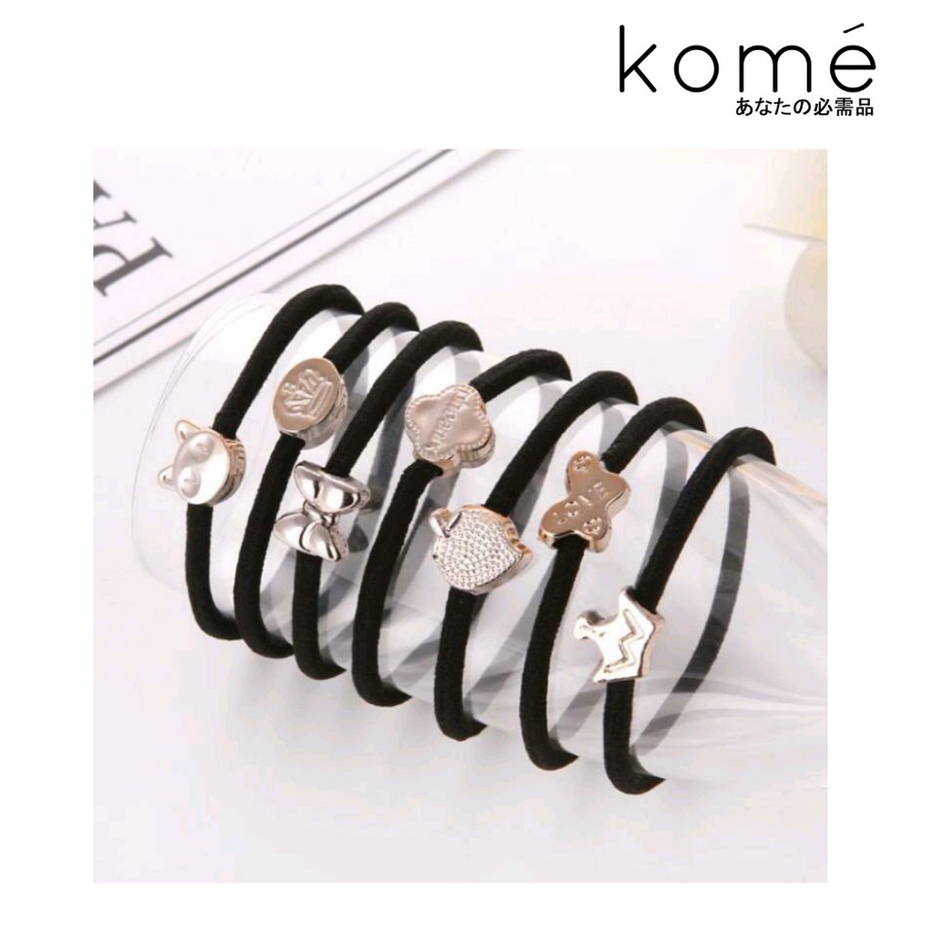 Ikat Rambut Karet Hitam Wanita Korea / Karet Simple Elegan / Karet Ikat Rambut Murah