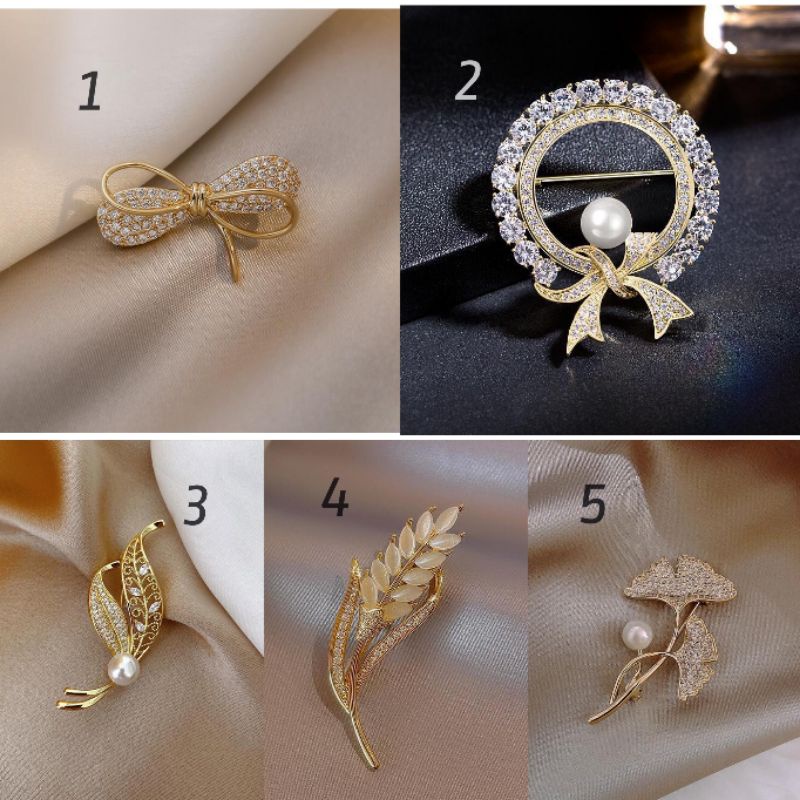 Bros bahu bros hijab permata swarovski zirconia alloy