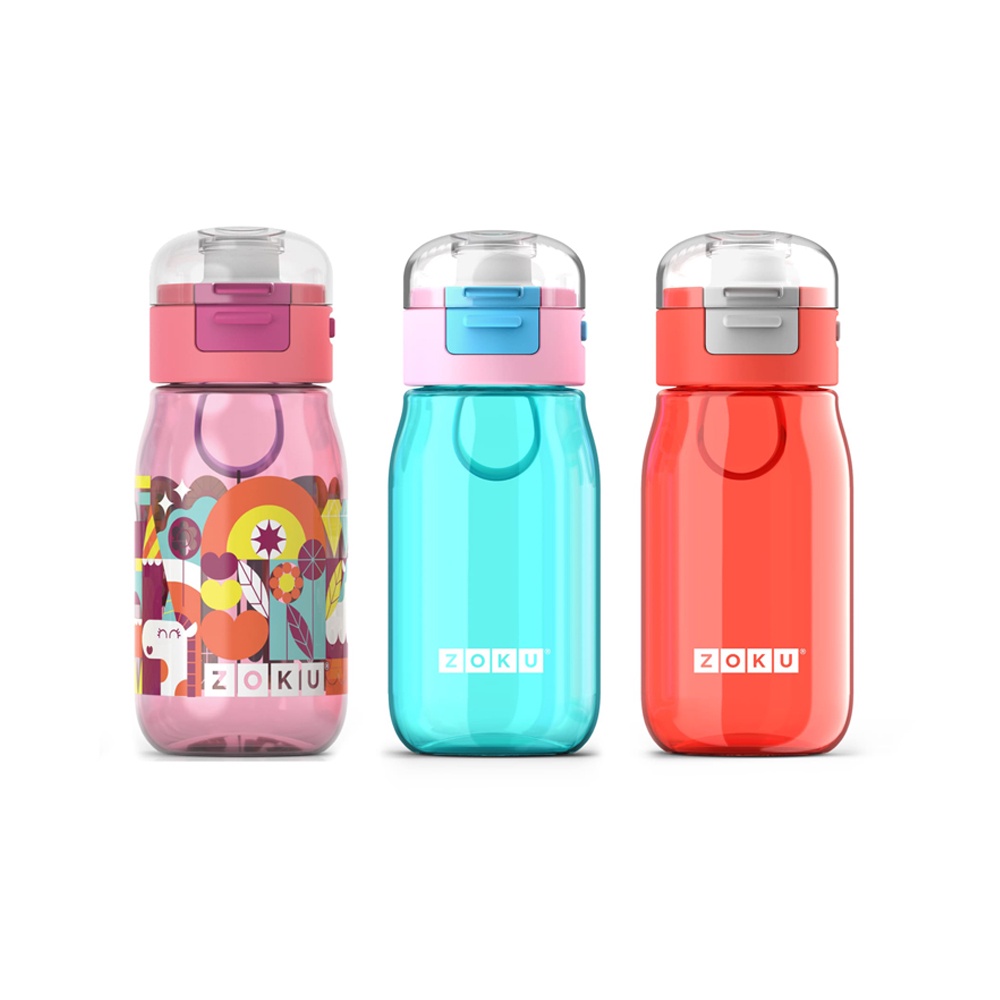 Zoku Kids Flip Gulp Bottle 475ml - Botol Minum Anak Anti Tumpah Child Kids Bekal Tutup Sekolah