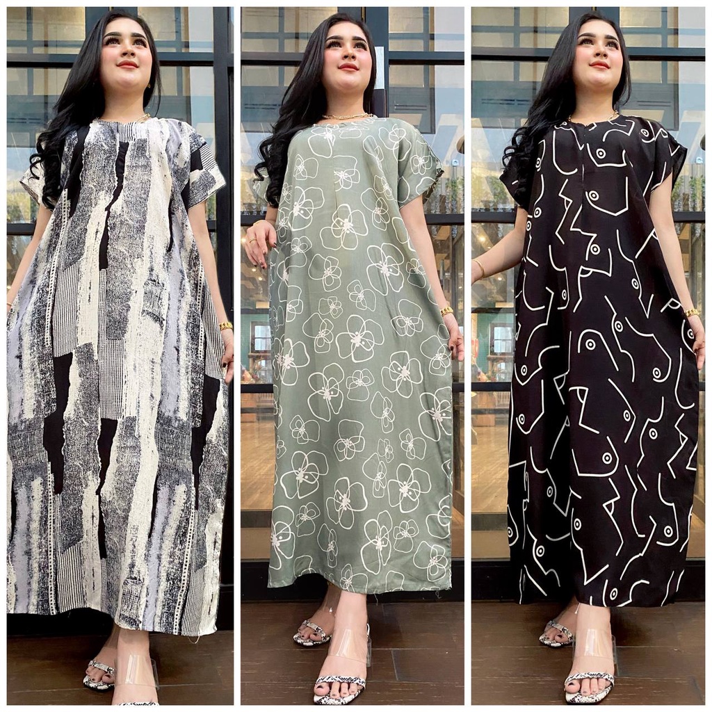 BATIK WANITA DASTER RAYON NON RUFFEL PANJANG SEMATA KAKI DRESS KEKINIAN BUSUI BUMIL RESLETING DEPAN MURAH ADEM