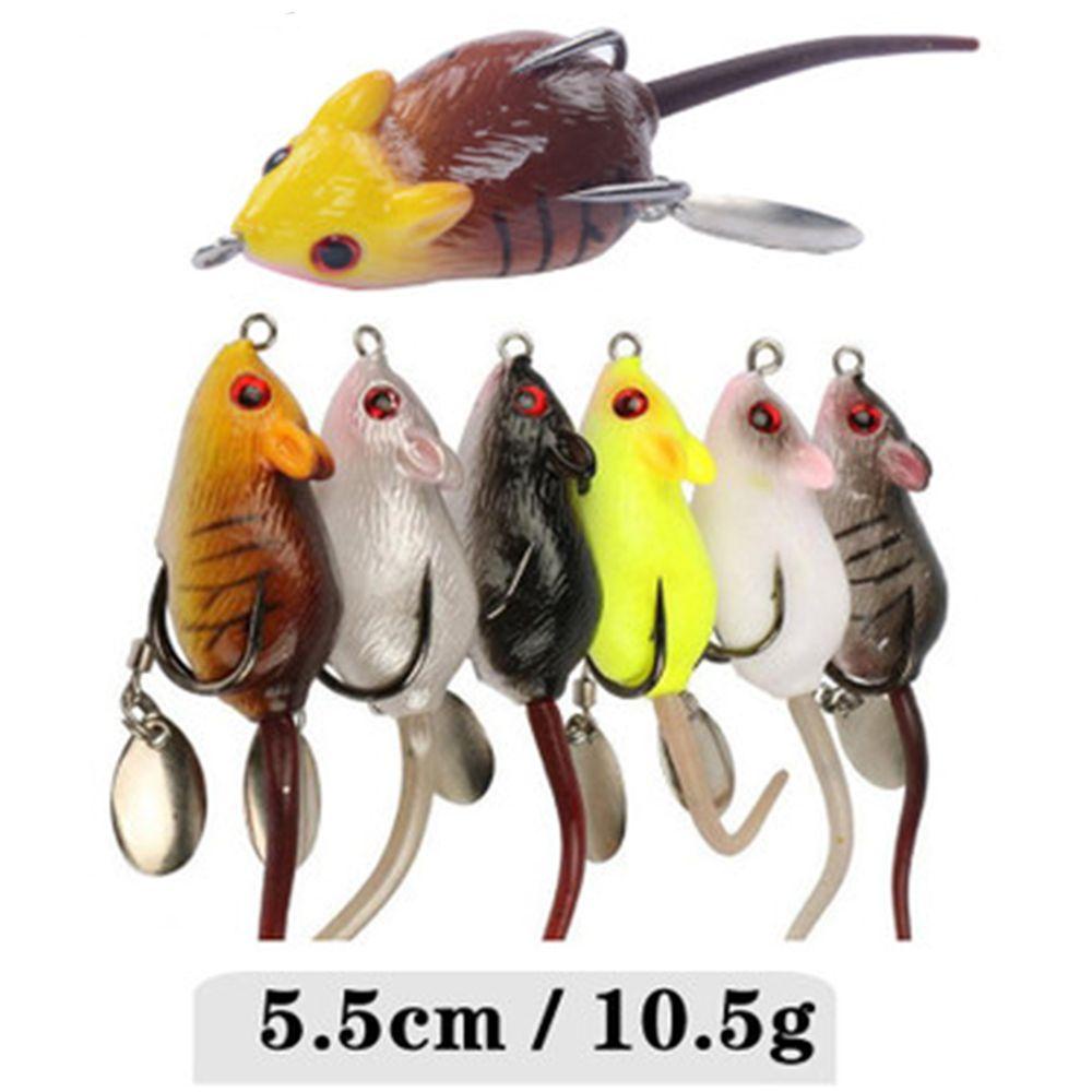 TOP 5.5cm /10.5g Umpan Tikus Lembut Panas Mata Manusia Hidup Wobblers Snakehead Hooks