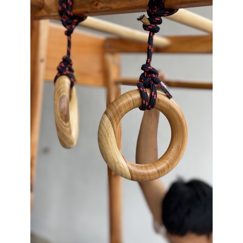 Mainan kayu ring jati / Wooden ring brakiasi (kayu jati) sepasang