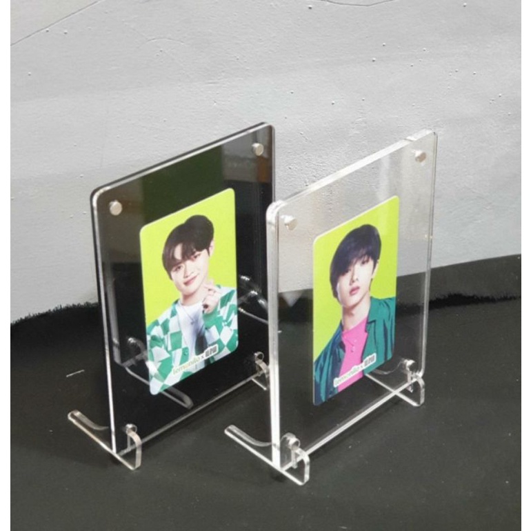 Frame Foto Magnet Bahan Akrilik 4 R Photocard Foto Saku Gratis Dudukan