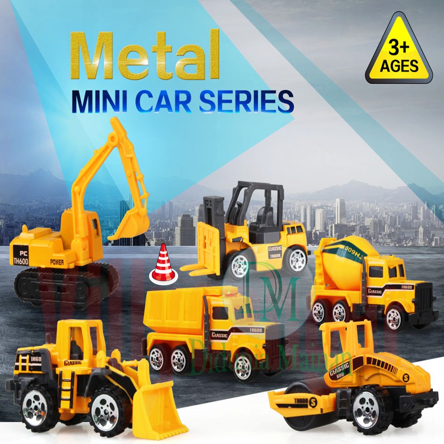 Diecast Mobil Mainan Anak Laki laki Truck Metal Super Builder Construction Play Set