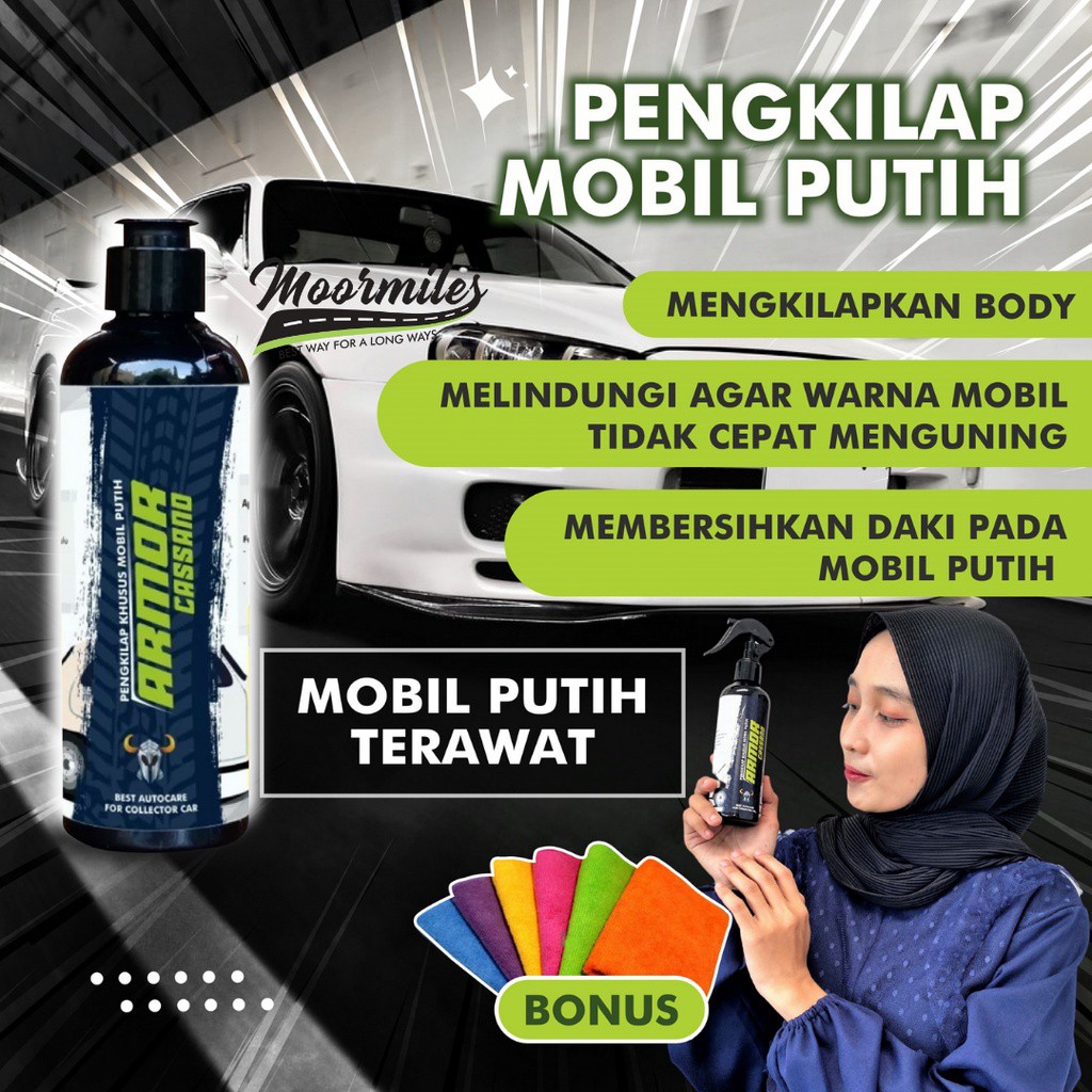 Armor Cassano Pengkilap Pengkilat Perawatan Mobil Putih yang Menguning