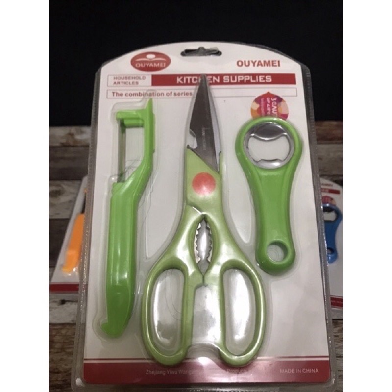 Gunting Set Dapur Plus Peeler 1 Set Isi 3