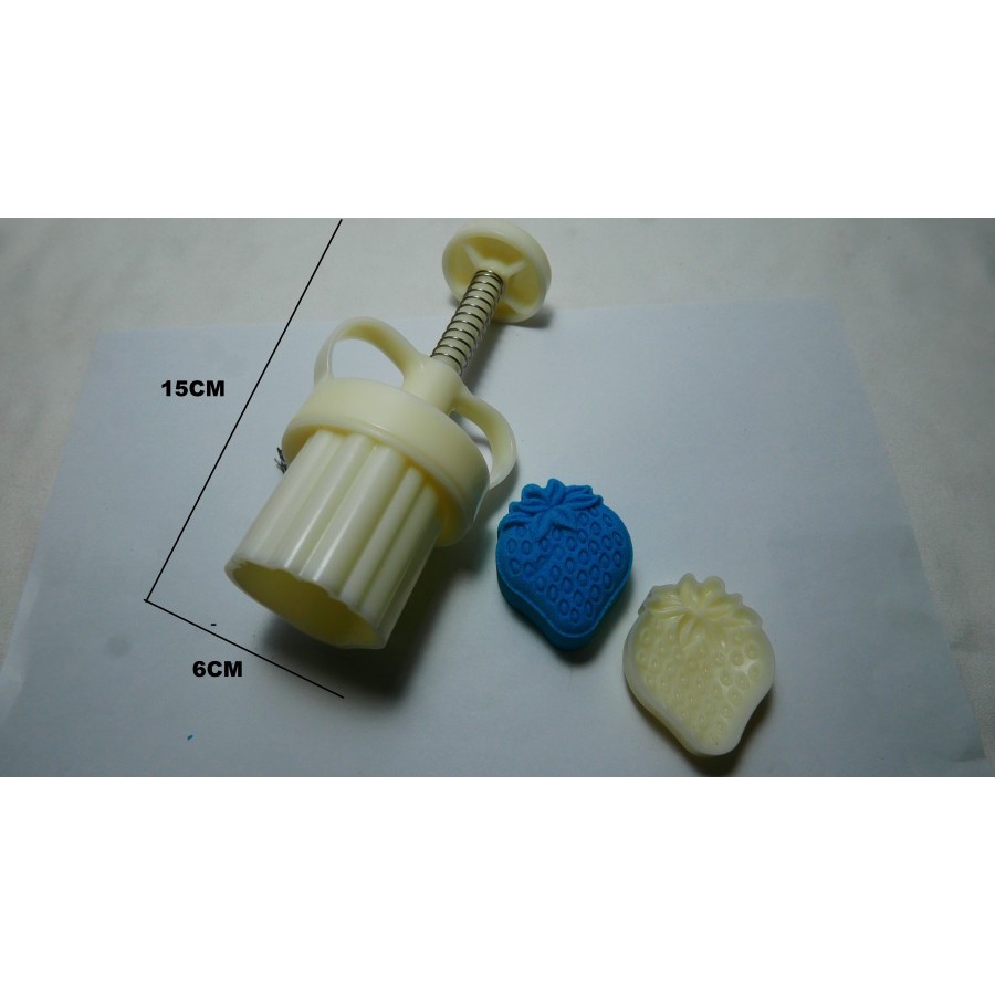 cetakan plunger kue bulan/mooncake nastar taiwan corak strawberry kecil