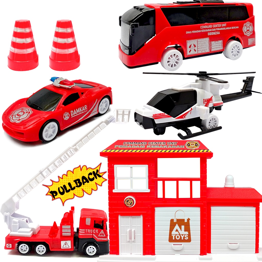 MAINAN MOBIL POLISI / AMBULANCE / PEMADAM SET ISI 5-7PCS