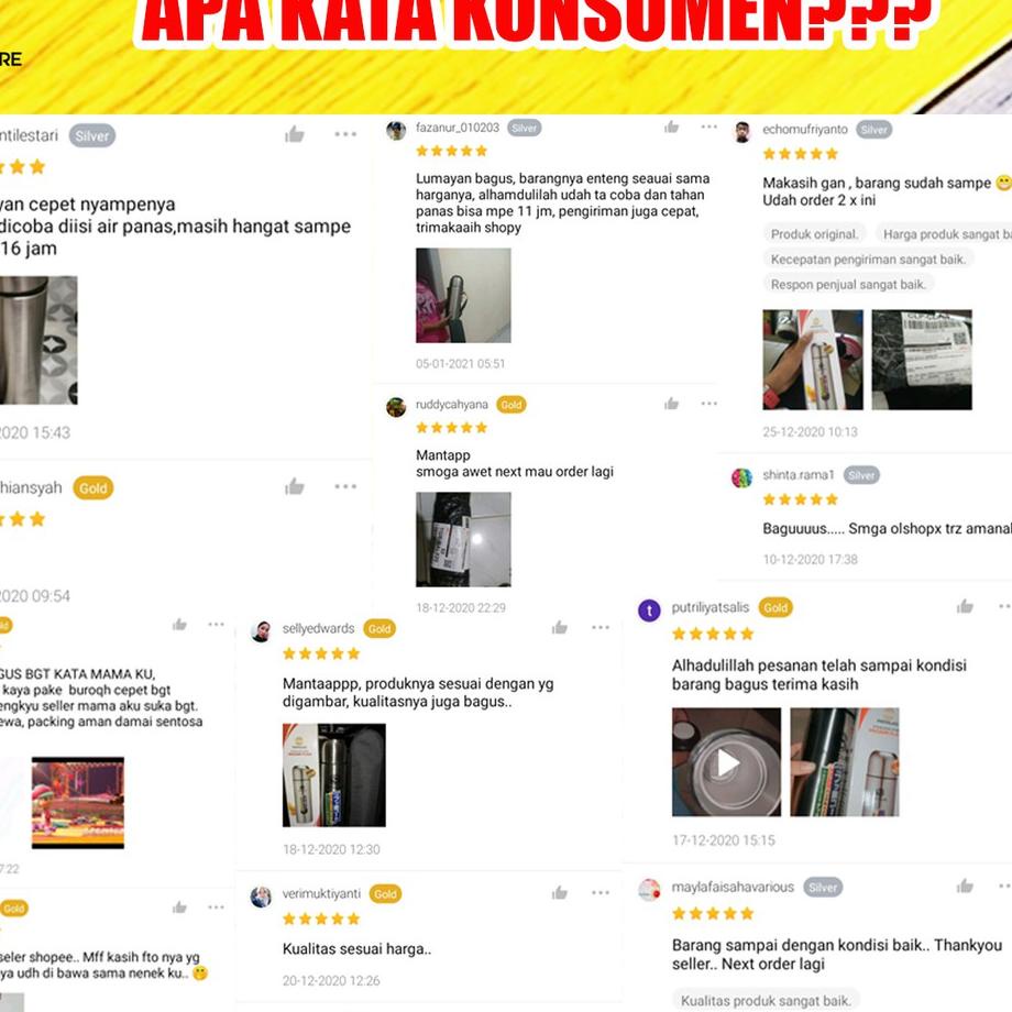 ❉ TERMOS TREMOS STAINLESS STEEL 350 500 750 1000 ML FREE TAS TERMOS AIR PANAS ES KECIL MINI POLOS ۞