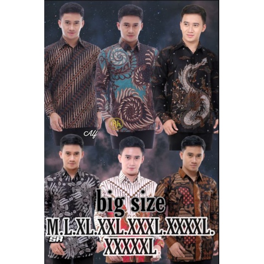 Batik Peria Lengan Panjang Big Size Jumbo Moderen