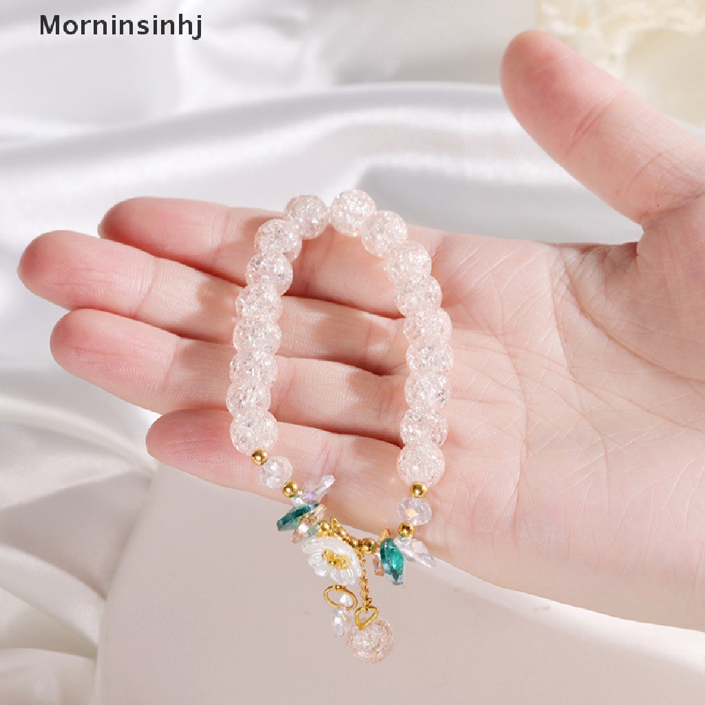 Mornin Gelang Bohemian Manik-Manik Kristal Warna-Warni Gelang Handmade Tali Elastis Wanita Perhiasan id