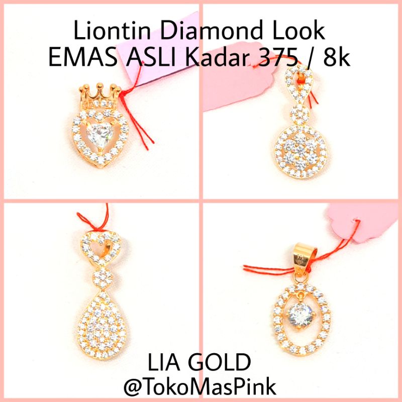 Liontin Diamond Look EMAS ASLI Kadar 375 / 8K ( TOKO MAS LIA GOLD BEKASI )