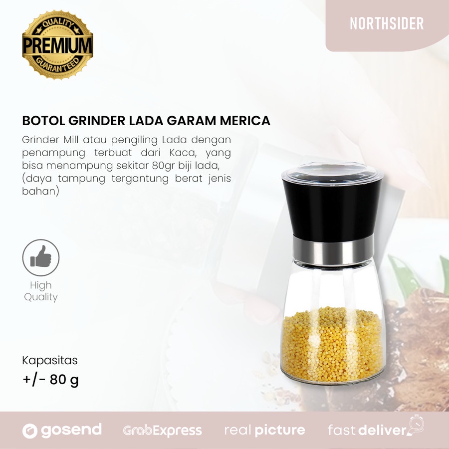 BOTOL GRINDER LADA GARAM MERICA | GILINGAN SALT PEPPER