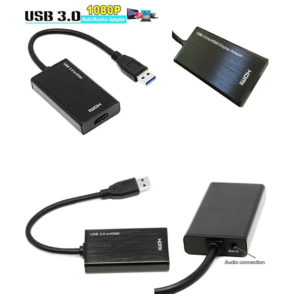 USB 3.0 to HDMI Female Display Adapter Video Converter Aluminum - 5202