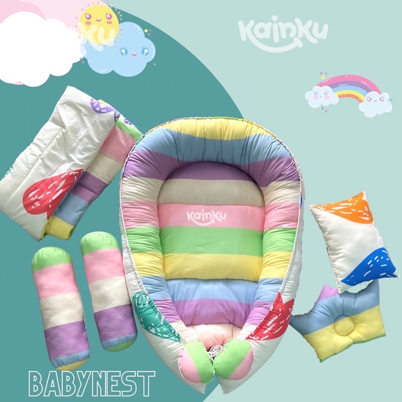 Kasur Bayi Nest babynest jumbo Tempat Tidur Bayi Murah Kado Lahiran Kasur Bayi 2 Motif lengkap