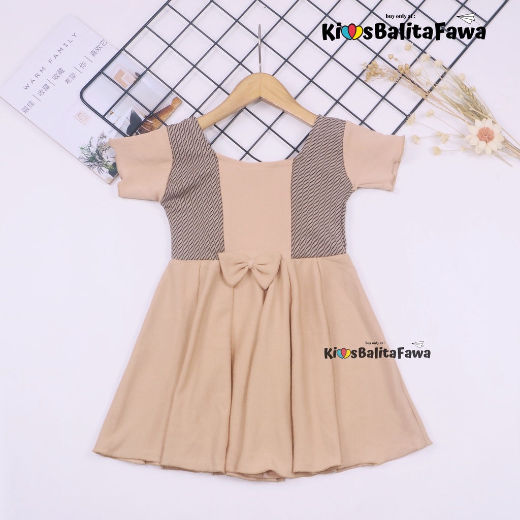 Dress Nadine uk 1-2 Tahun / Dress Pesta gaun Anak Perempuan Gaun Polos Flower Lengan Dres Baju Impor