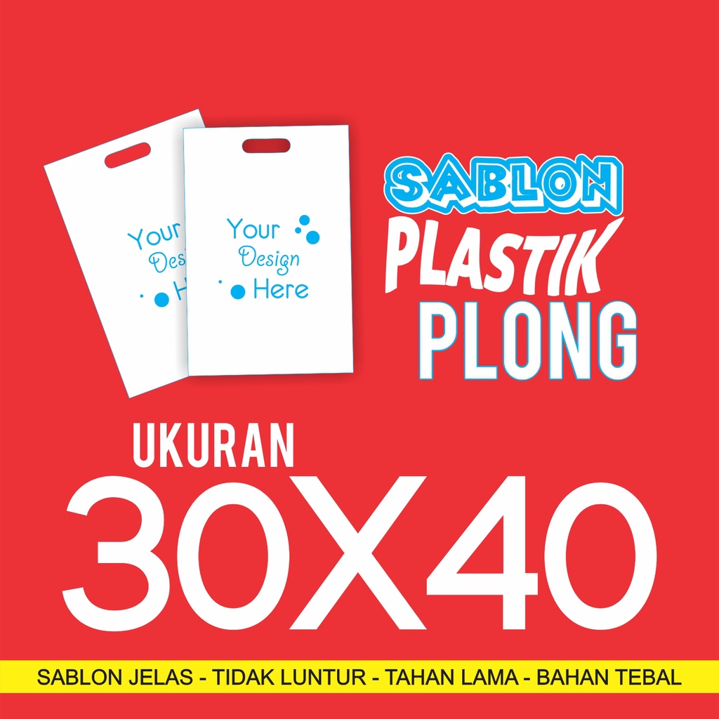 Jual Plastik Plong Olshop Sablon Custom 30x40 Free Desain Shopee Indonesia 4874