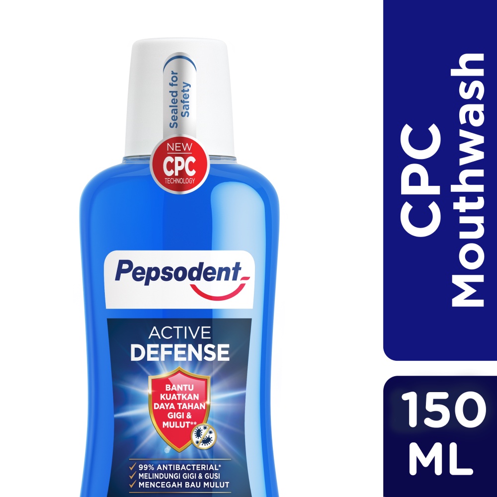 Pepsodent Mouthwash Obat Kumur CPC Active Defense 150ml