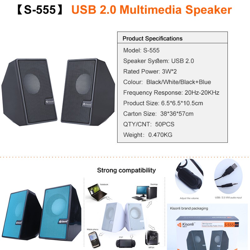 Speaker Gaming Kisonli Komputer / Laptop S-555 Bass Speaker