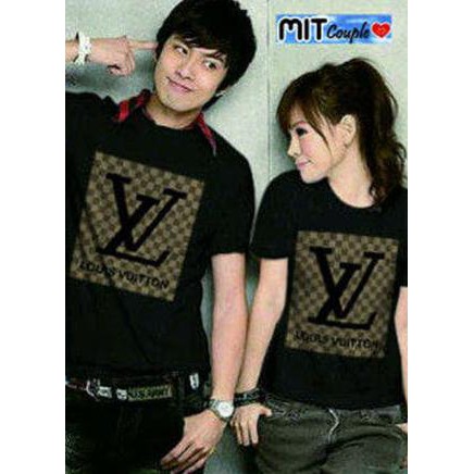 EDISI TERBARU KAOS COUPLE LV BLACK
