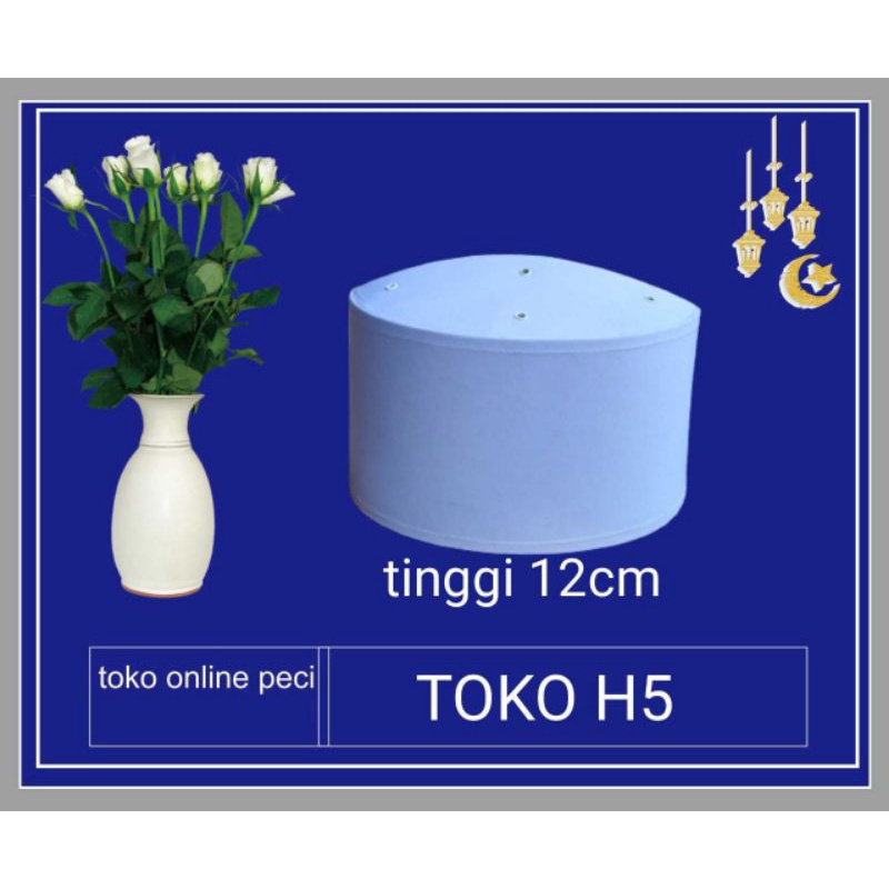 peci putih polos songkok piber kopiah haji pria dewasa tinggi 12cm