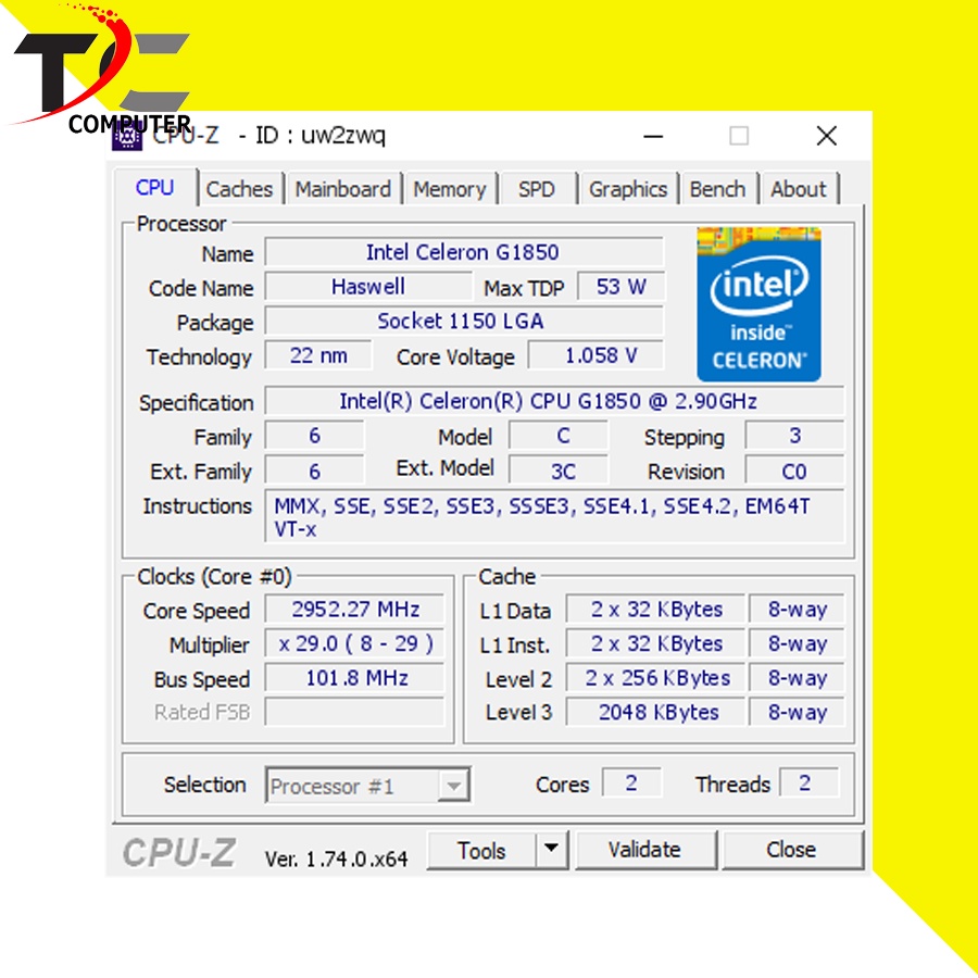 Prosesor Intel Celeron G1850