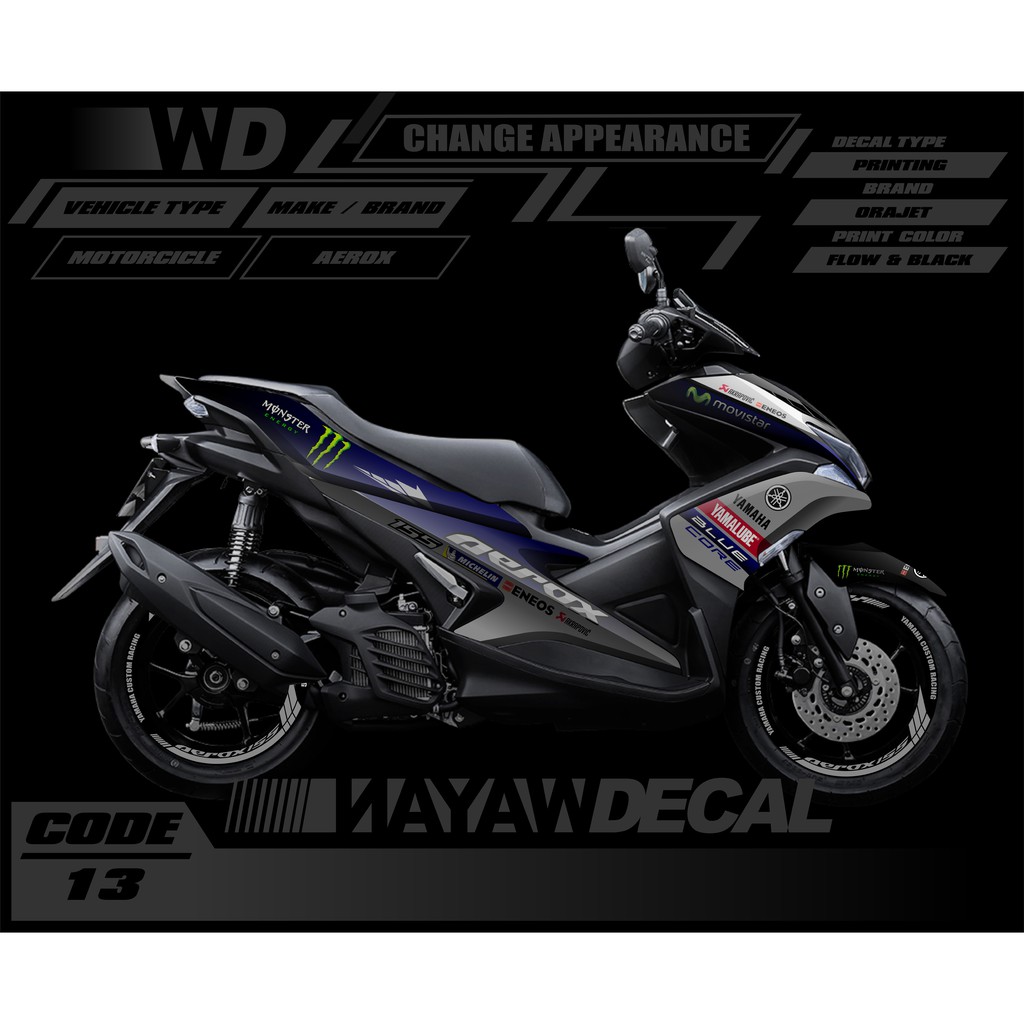 decal sticker decal aerox striping aerox