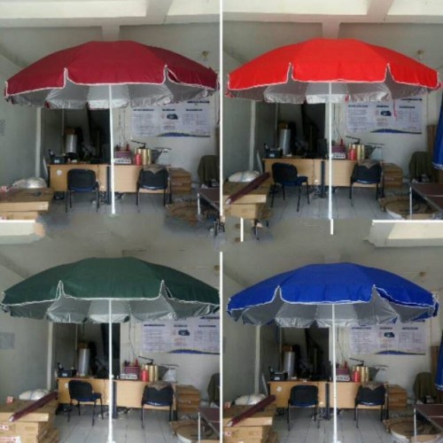 payung pantai payung dagang parasol polos kain double susun uk diameter 2 Meter