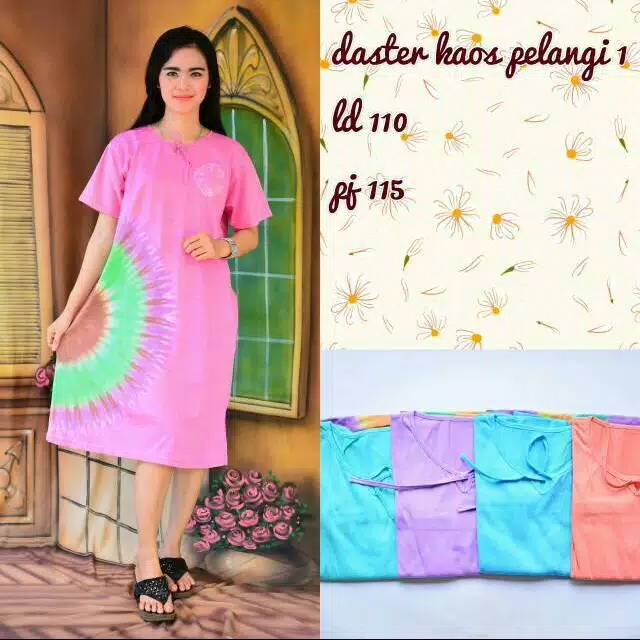 Daster Kaos Pelangi / Griya Batik Senja / batik murah / daster murah / daster wanita / modern