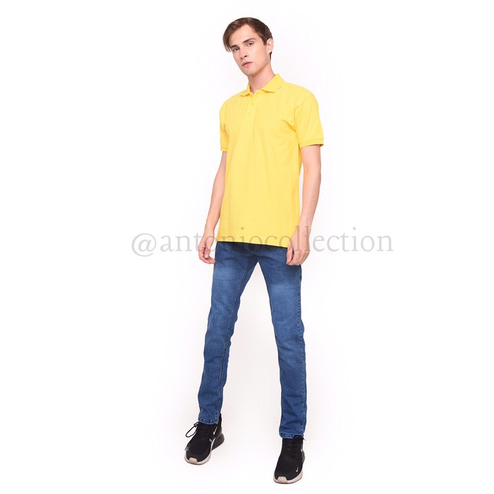 Kaos Polo Shirt / Kaos Kerah / Poloshirt Katun Kuning Kenari